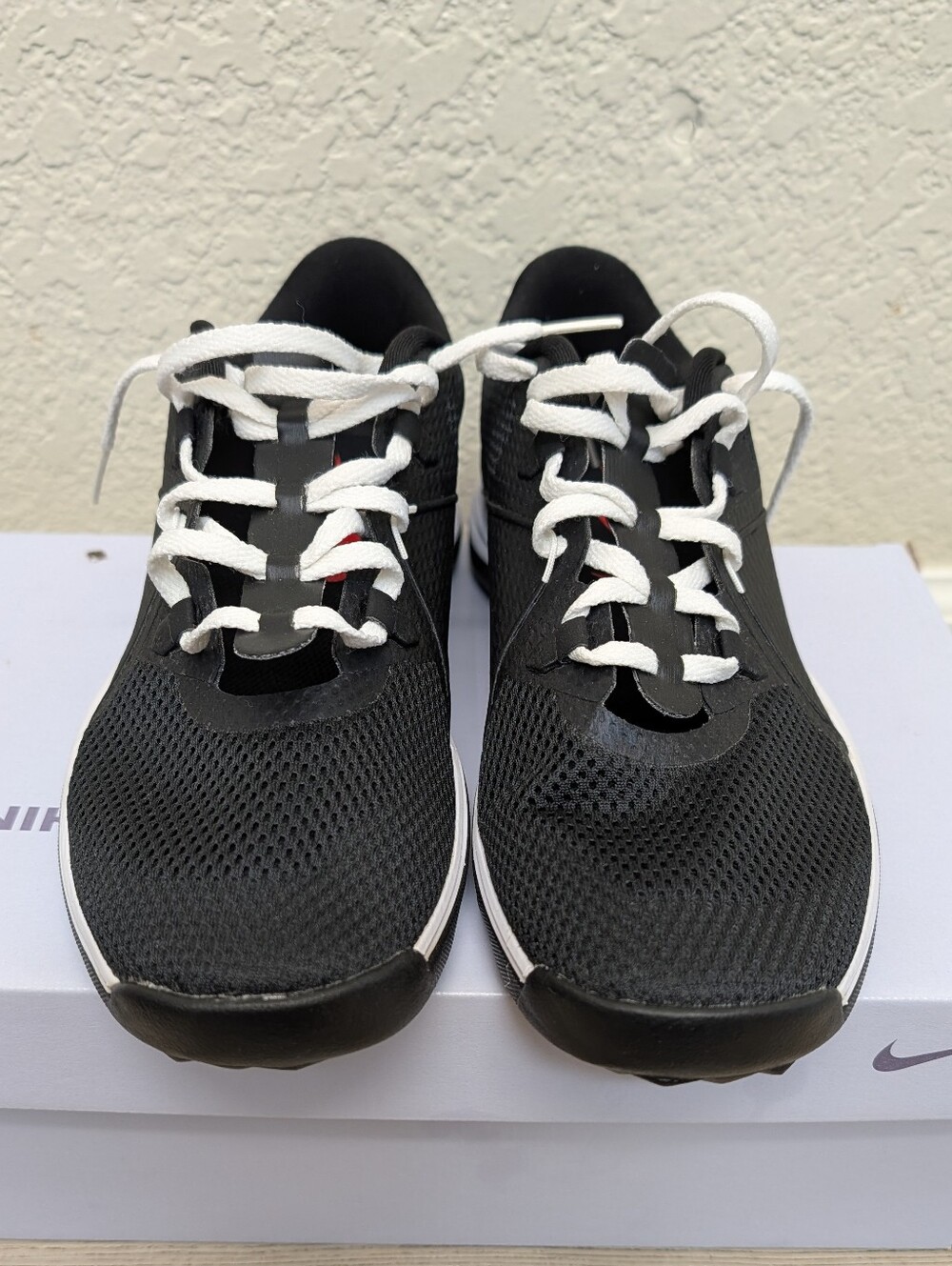 Nike Lunarlon Black White Athletic Sneakers 8.5 Mesh Golf Spikeless